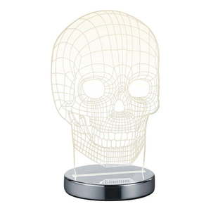 LED stolová lampa v lesklej striebornej farbe (výška 21 cm) Skull - Trio vyobraziť