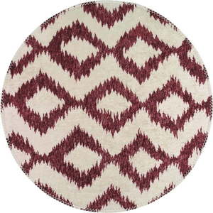 Vínovo-biely umývateľný okrúhly koberec ø 80 cm - Vitaus vyobraziť