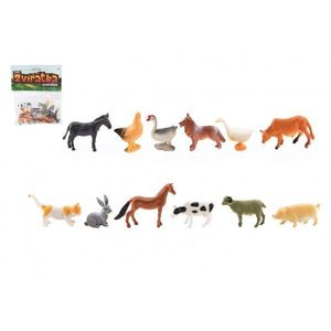 Zvieratká mini domáca farma, plast, 12 ks v sáčku vyobraziť
