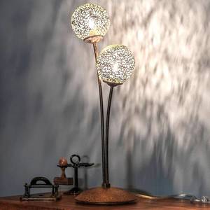 Paul Neuhaus Stolná lampa Greta hrdzavý vzhľad, 2-plameňová vyobraziť