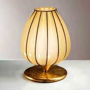 Siru Stolná lampa Gemma ručne vyrobená jantárová vyobraziť
