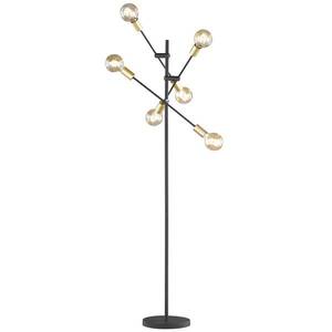 Trio Lighting Stojaca lampa Cross moderný čierno-zlatý dizajn vyobraziť