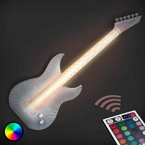 Tagwerk Rockové nástenné LED svietidlo Gitara 3D tlačiarne vyobraziť