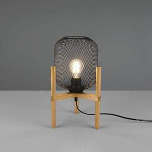 Reality Leuchten Stolná lampa Calimero s trojnohým dreveným rámom vyobraziť