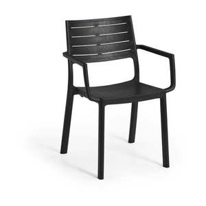Čierna plastová záhradná stolička Metaline – Keter vyobraziť