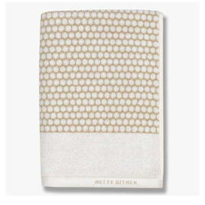 Bielo-béžové bavlnené uteráky v súprave 2 ks 40x60 cm Grid - Mette Ditmer Denmark vyobraziť