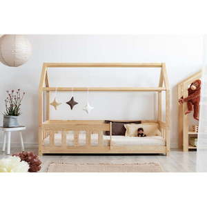 Domčeková detská posteľ z borovicového dreva 140x200 cm Mila MBP - Adeko vyobraziť
