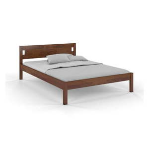 Tmavohnedá dvojlôžková posteľ z borovicového dreva 140x200 cm Laxbaken - Skandica vyobraziť