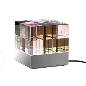 TECNOLUMEN Stolná LED lampa TECNOLUMEN Cubelight, ružová/čierna vyobraziť