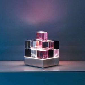 TECNOLUMEN Stolná lampa TECNOLUMEN Cubelight Move, ružová/čierna vyobraziť