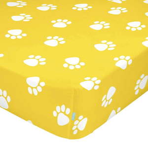 Žltá elastická bavlnená plachta Mr. Fox Dogs, 90 x 200 cm vyobraziť