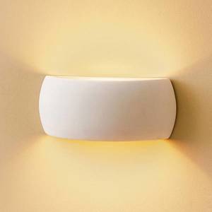 SOLLUX LIGHTING Nástenné svietidlo Curve up/down z bielej keramiky vyobraziť