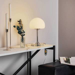 Steinhauer Ancilla – pochrómovaná stolná LED lampa, stmievač vyobraziť