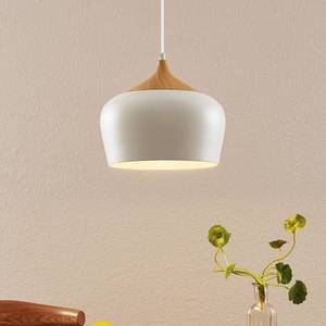 Lindby Lindby Vilsera závesná lampa biela, drevený prvok vyobraziť