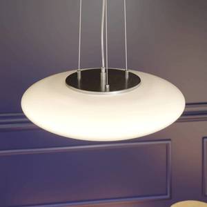 Lindby LED opálová závesná lampa Gunda, biela vyobraziť