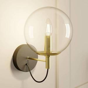 Lucande Lucande Sotiana nástenná lampa, sklená guľa/mosadz vyobraziť