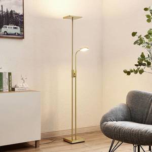 Lindby Lindby Seppa LED stojaca lampa, hranatá, mosadz vyobraziť