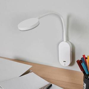 Lindby Nástenné LED svietidlo Milow s flex ramenom a USB vyobraziť