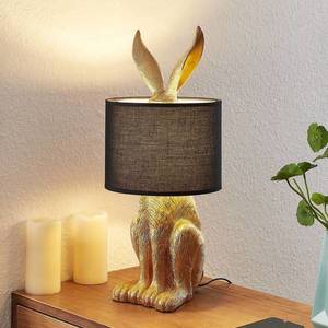 Lindby Lindby Lorentina látková stolová lampa Zajac zlatá vyobraziť