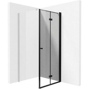 DEANTE - Kerria plus čierna - Sprchové dvere bez stenového profilu, systém Kerria Plus, 90 cm - skladacia KTSXN41P vyobraziť