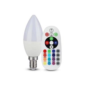 LED RGB Stmievateľná žiarovka E14/4, 8W/230V 4000K + diaľkové ovládanie vyobraziť