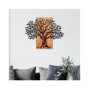 Nástenná dekorácia 72x58 cm strom drevo/kov vyobraziť