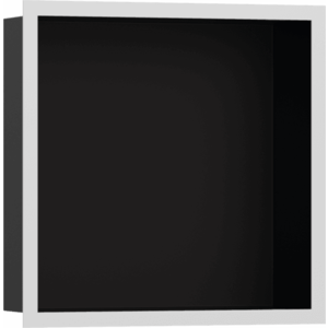 Hansgrohe XtraStoris Individual - Výklenok do steny matný čierny, s designovým rámom 300x300x100mm, biela matná 56098700 vyobraziť