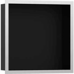 Hansgrohe XtraStoris Individual - Výklenok do steny matný čierny, s designovým rámom 300x300x100mm, kartáčovaná nerezová oceľ 56098800 vyobraziť