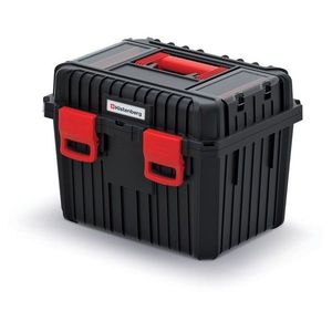Kufr na nářadí HARDY s vyjímatelnou vložkou a vnější přihrádkou černo-červený vyobraziť