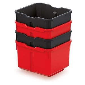 Sada úložných boxů 4 ks XEBLOCCK 15, 7 x 14 x 21 cm černo-červená vyobraziť