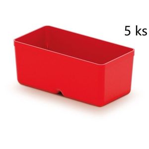 Sada úložných boxů 5 ks UNITEX 11 x 5, 5 x 13, 2 cm červená vyobraziť