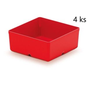 Sada úložných boxů 4 ks UNITEX 11 x 11 x 11, 2 cm červená vyobraziť