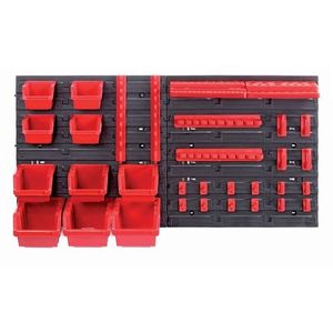 Závesný organizér s 10 boxmi a 22 držiakmi na náradie ORDERLINE 80x16, 5x40 čierno-červený vyobraziť