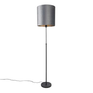 Stojacia lampa čierna odtieň sivá 40 cm nastaviteľná - Parte vyobraziť