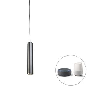 Elegantná závesná lampa čierna vrátane svetelného zdroja WiFi GU10 - Tuba Small vyobraziť