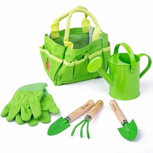 Bigjigs Toys Záhradný set náradia v plátennej taške, zelená vyobraziť