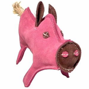 PafDog Prasiatko Pinky hračka pre psov z kože a juty, 28 cm vyobraziť