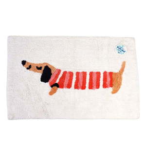 Červená/biela kúpeľňová predložka 83x52, 5 cm Sausage Dog – Rex London vyobraziť