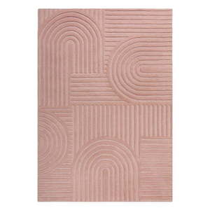 Ružový vlnený koberec Flair Rugs Zen Garden, 120 x 170 cm vyobraziť