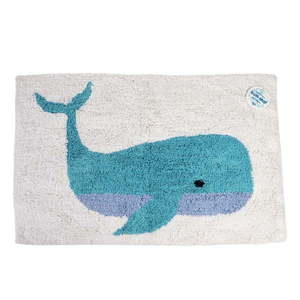 Biela/modrá kúpeľňová predložka 83x52, 5 cm Whale – Rex London vyobraziť