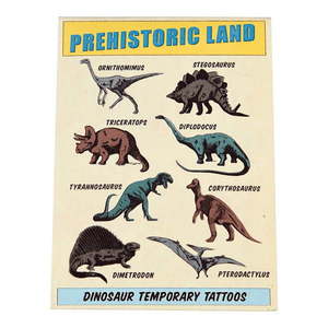 Sada 2 listov s dočasným tetovaním Rex London Prehistoric Land vyobraziť