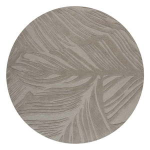Sivý vlnený okrúhly koberec ø 160 cm Leaf - Flair Rugs vyobraziť