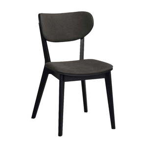 Čierna dubová jedálenská stolička s tmavosivým sedadlom Rowico Cato vyobraziť