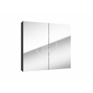 Kielle - Vega Zrkadlová skrinka, 80x73x15 cm, matná čierna 50118804 vyobraziť