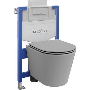 MEXEN/S - WC predstenová inštalačná sada Fenix XS-U s misou WC Rico + sedátko softclose, svetlo šedá mat 68530724061 vyobraziť