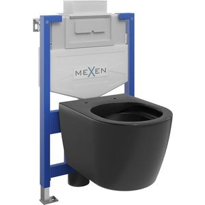 MEXEN/S - WC predstenová inštalačná sada Fenix XS-U s misou WC Carmen, čierna mat 6853388XX85 vyobraziť