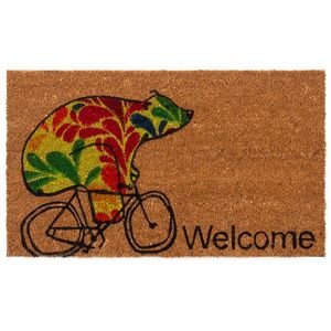 Home Elements Kokosová rohožka Medveď na bicykli, 43 x 73 cm vyobraziť