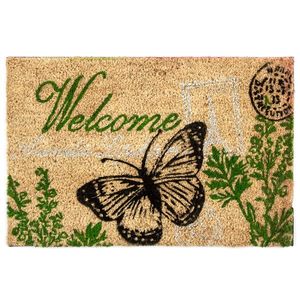 Home Elements Kokosová rohožka Welcome motýľ, 40 x 60 cm vyobraziť
