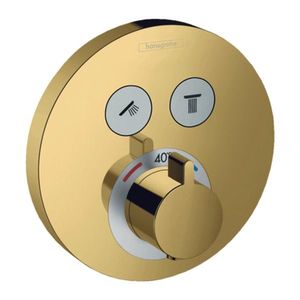 Hansgrohe ShowerSelect S - Termostat pod omietku pre 2 spotrebiče, leštený vzhľad zlata 15743990 vyobraziť