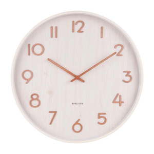 Biele nástenné hodiny z lipového dreva Karlsson Pure Medium, ø 40 cm vyobraziť